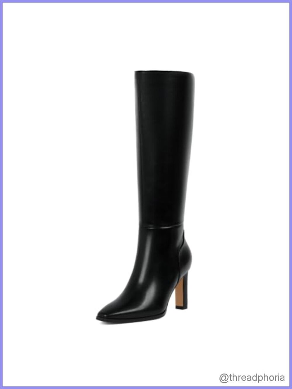 Knee High Boots for Women High Heel Tall Stiletto Boots Faux Leather Side Zipper